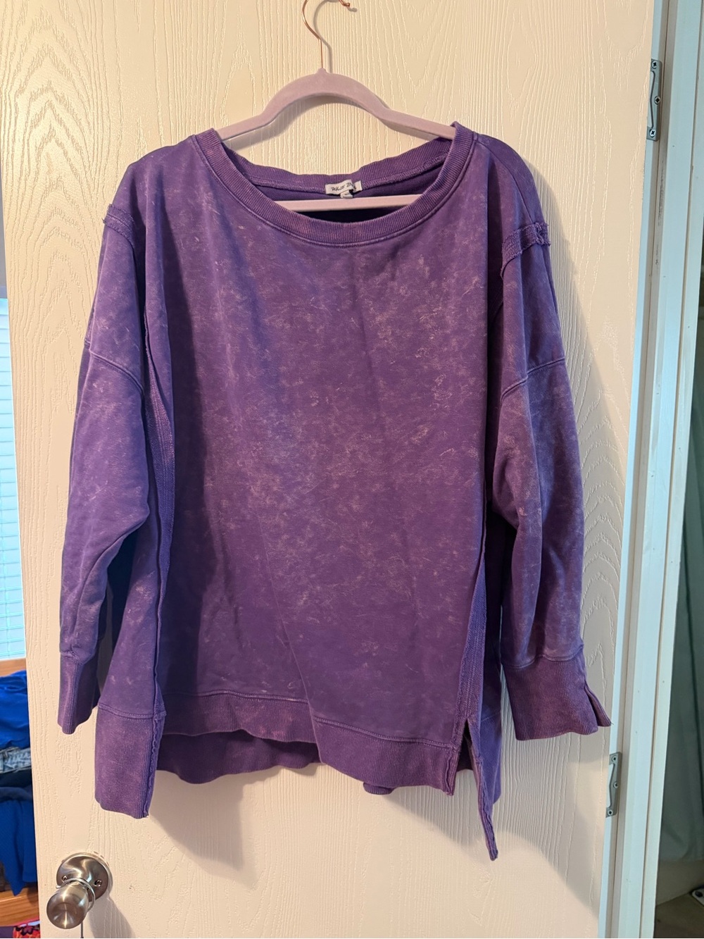 white birch Purple Mineral Wash Pullover Sweatshirt
